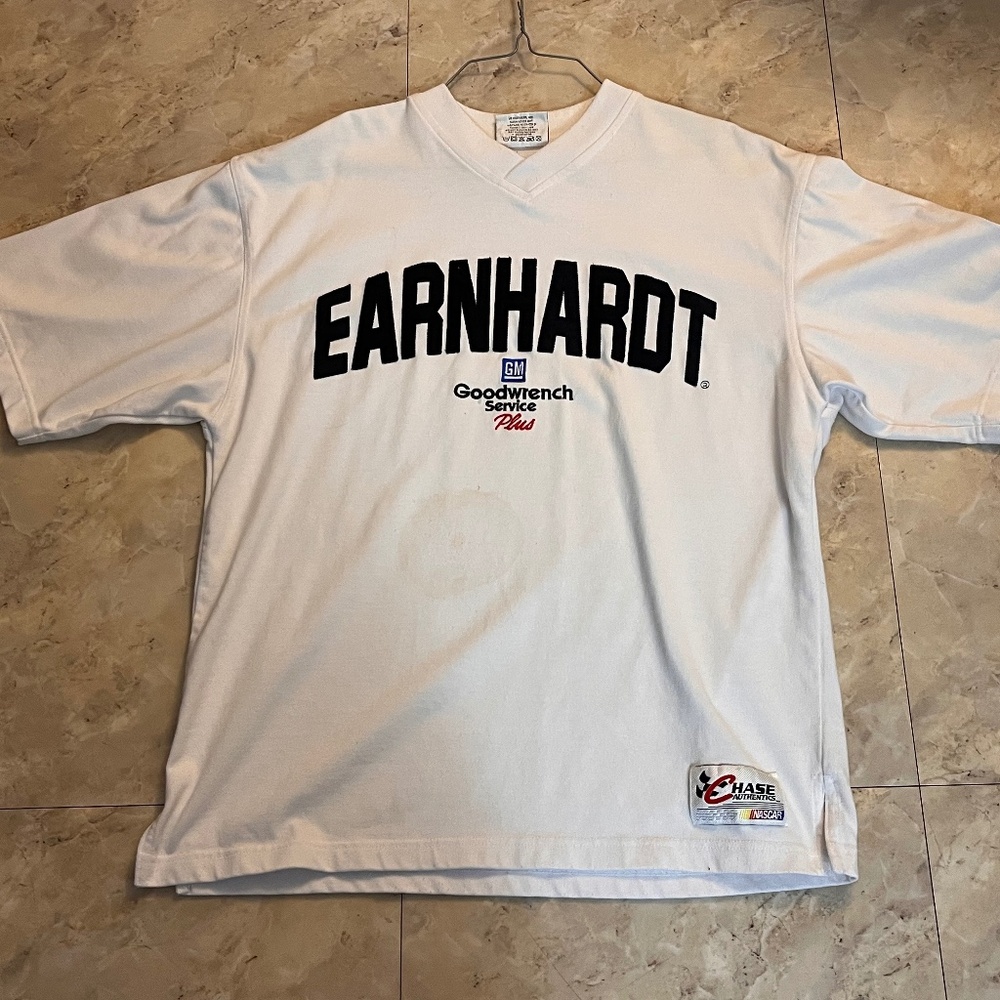Vintage 90’s Chase Authentics Dale Earnhardt White Thick Jersey Shirt Large